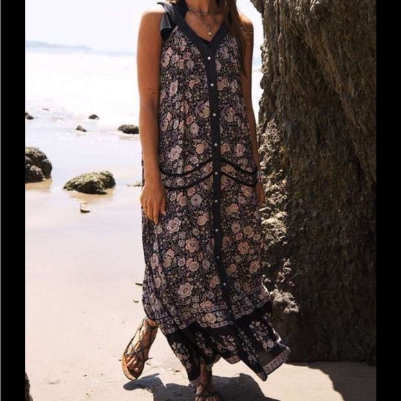 NWT Vici for Davi & Dani Floral Sleeveless Long Vest Duster Maxi Dress - Picture 6 of 13